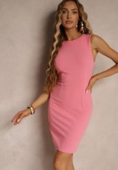 Różowa Sukienka z Wiskozą o Ołówkowym Kroju Bez Rękawów Nelifara. Czerwone sukienki damskie Renee, na spotkanie biznesowe, l, bez wzorów, z materiału, eleganckie, bez kołnierzyka, bez ramiączek, mini, ołówkowe. W wyprzedaży za 111.99 zł.