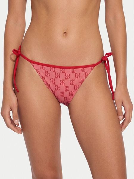 HUGO Dół od bikini Monogram Side Tie 50555665 Różowy. Czerwone bikini damskie Hugo, bez wzorów. Za 229.99 zł.