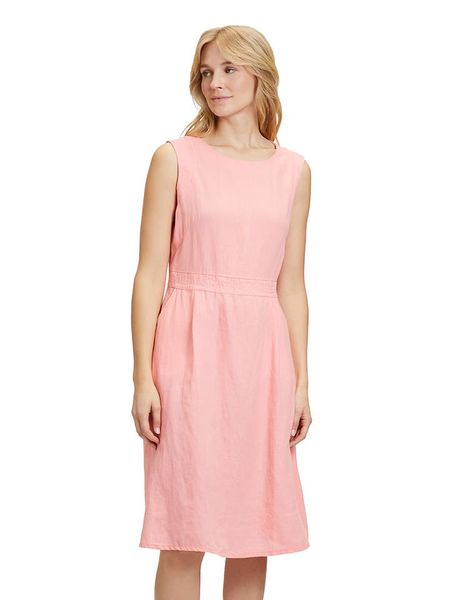 Betty Barclay Lniana sukienka w kolorze jasnoróżowym rozmiar: 42. Różowe sukienki damskie Betty Barclay, bez wzorów, ze lnu, bez kołnierzyka, bez ramiączek, midi, rozkloszowane. Za 110.04 zł.