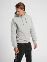 Bluza z kapturem Hummel Red Heavy. Szare bluzy sportowe męskie HUMMEL, bez wzorów, z bawełny, klasyczne, bez kołnierzyka, bez ramiączek. Za 142.62 zł.