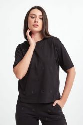 T-shirt damski KARL LAGERFELD. T-shirty damskie Karl Lagerfeld, s, bez wzorów, bez kołnierzyka. W wyprzedaży za 293.40 zł.