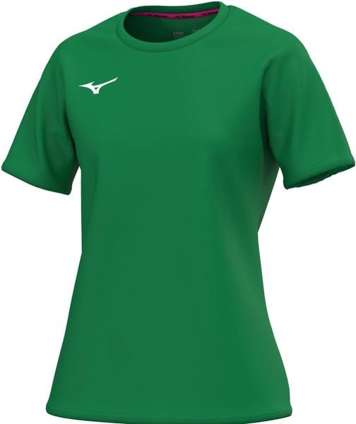Koszulka damska Mizuno Team Core. Niebieskie bluzki sportowe damskie Mizuno, l, bez wzorów, z materiału, bez ramiączek. Za 121.50 zł.
