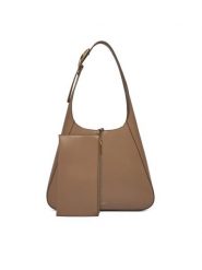 Calvin Klein Torebka Hardware Adj Strap Medium Bag LV04F3402G Beżowy. Brązowe torebki klasyczne damskie CALVIN KLEIN, bez wzorów, ze skóry, bez dodatków. Za 649.99 zł.