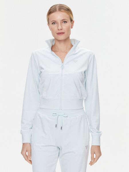 Guess Bluza V3BQ22 KBXI2 Niebieski Regular Fit. Niebieskie bluzy bez kaptura damskie Guess, l, z syntetyku. Za 239.99 zł.