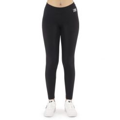 Legginsy z bawełna z krój slim na co dzień. Czarne legginsy sportowe damskie LEONE 1947 APPAREL, bez wzorów, z bawełny, na fitness i siłownię. W wyprzedaży za 67.30 zł.