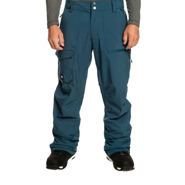 Spodnie snowboardowe męskie Quiksilver Utility. Niebieskie spodnie materiałowe męskie Quiksilver, bez wzorów, sportowe. Za 479.99 zł.