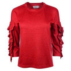 ONLY Panie sweter Wiosna Ida 3/4 Ruffle Pullover KNT Płomień Scarlet (rozmiar S). Czerwone swetry klasyczne damskie Only, na wiosnę, s, bez kołnierzyka. W wyprzedaży za 40.00 zł.