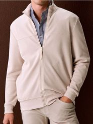 Bluza bomberka - kremowy. Białe bluzy bez kaptura męskie Sinsay, l. Za 59.99 zł.