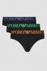 EMPORIO ARMANI Czarne slipy Coffret 3PACK. Czarne slipki męskie Emporio Armani, bez wzorów. W wyprzedaży za 159.99 zł.