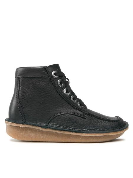Clarks Trzewiki Funny Cedar 261738844 Czarny. Czarne botki damskie Clarks, ze skóry, bez obcasa, na płaskiej podeszwie, bez zapięcia. Za 589.99 zł.