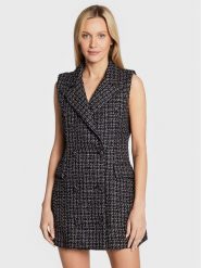 Glamorous Sukienka dzianinowa CK6798 Czarny Regular Fit. Czarne sukienki damskie Glamorous, bez wzorów, z dzianiny, bez kołnierzyka, bez ramiączek. Za 229.99 zł.