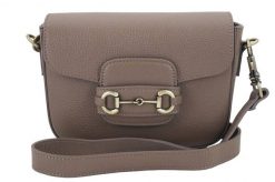 Listonoszka skórzana BARBERINI'S 968-9 c. beżowa. Brązowe shopper bag damskie Barberinis, z aplikacjami, ze skóry, małe, bez dodatków. Za 299.99 zł.