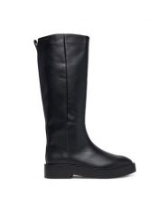 Calvin Klein Kozaki Conc Welt High Boot Lth HW0HW03213 Czarny. Czarne kozaki damskie CALVIN KLEIN, ze skóry, bez obcasa, na płaskiej podeszwie. Za 1,099.00 zł.