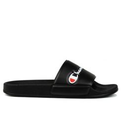 Klapki męskie basenowe Champion SLIDE VARSITY. Czarne klapki i japonki męskie CHAMPION, z materiału. Za 98.00 zł.