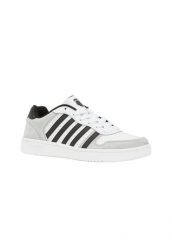 Męskie Powlekane Skórzane Buty Sportowe. Szare buty sportowe na co dzień męskie K-Swiss, z gumy, bez zapięcia, trekkingowe. Za 238.00 zł.