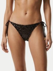 Guess Dół od bikini E6GO04 KBMV0 Brązowy. Brązowe bikini damskie Guess, z aplikacjami. Za 219.99 zł.