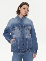 Weekend Max Mara Kurtka jeansowa Pio 2415041071 Niebieski Regular Fit. Niebieskie kurtki damskie Weekend Max Mara, bez wzorów, z jeansu, bez kaptura. Za 759.99 zł.