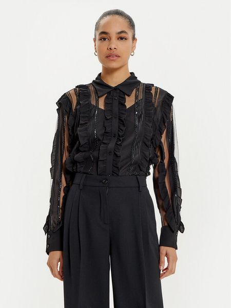 ACCESS FASHION Koszula 44-7013-781 Czarny Regular Fit. Czarne koszule damskie ACCESS FASHION, m, bez wzorów, z syntetyku, bez kołnierzyka, bez ramiączek. Za 579.99 zł.