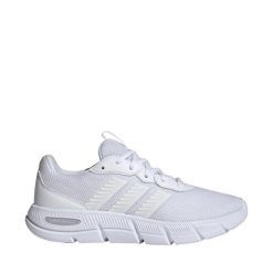 Buty damskie adidas Cloudfoam Flex Laces. Białe buty sportowe na co dzień damskie Adidas, bez wzorów, z materiału, na fitness i siłownię, Adidas Cloudfoam. Za 249.50 zł.