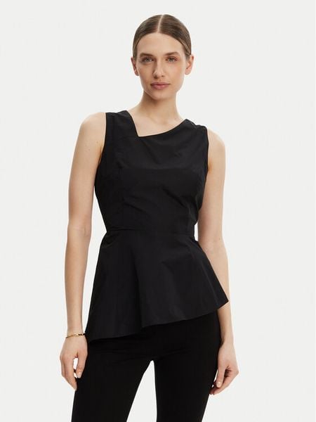 DKNY Bluzka P4JA1Z31 Czarny Regular Fit. Czarne bluzki damskie DKNY, s, bez wzorów, z syntetyku, bez ramiączek. Za 219.99 zł.