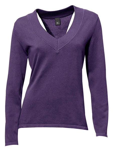 Heine Sweter w kolorze fioletowym rozmiar: 36. Różowe swetry klasyczne damskie Heine, z bawełny, bez kołnierzyka. Za 61.46 zł.