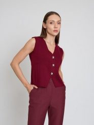BGN Kamizelka w kolorze bordowym rozmiar: 34. Czerwone kamizelki damskie BGN. Za 78.99 zł.