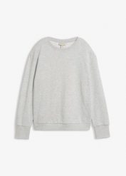 Bluza oversize z miękkiej mieszanki bawełny. Szare bluzy bez kaptura damskie bonprix, z bawełny. Za 109.99 zł.