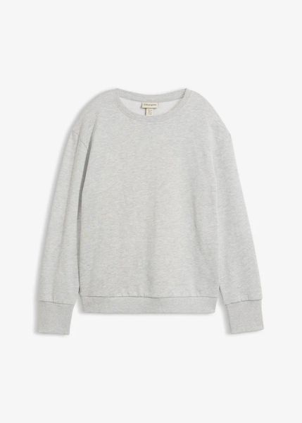 Bluza oversize z miękkiej mieszanki bawełny. Szare bluzy bez kaptura damskie bonprix, z bawełny. Za 109.99 zł.
