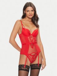Gossard Body Fiesta 19709 Czerwony. Czerwone body damskie Gossard, bez wzorów, z syntetyku. Za 279.99 zł.