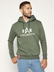 Alpha Industries Bluza Basic 178312 Zielony Regular Fit. Zielone bluzy bez kaptura męskie Alpha Industries, l, z bawełny. Za 219.99 zł.