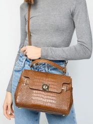 Christian Laurier Skórzana torebka "Swan Croco" w kolorze jasnobrązowym - 28 x 20 x 11 cm rozmiar: onesize. Brązowe torebki klasyczne damskie Christian Laurier, bez wzorów, z materiału, bez dodatków. Za 304.99 zł.