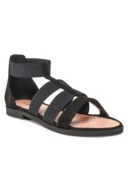 Lasocki Sandały RST-4876-07 Czarny. Czarne sandały damskie Lasocki, bez wzorów, z materiału, bez obcasa, na płaskiej podeszwie. Za 149.99 zł.
