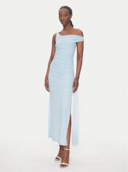 Bardot Sukienka koktajlowa 59512DB Błękitny Slim Fit. Niebieskie sukienki damskie BARDOT, bez wzorów, z syntetyku, wizytowe, bez kołnierzyka, bez ramiączek. Za 299.99 zł.