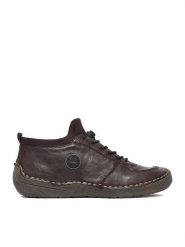 Rieker Trzewiki CEO-52557-25 Brązowy ciemny. Brązowe botki damskie Rieker, ze skóry, bez obcasa, na płaskiej podeszwie, bez zapięcia. Za 369.99 zł.