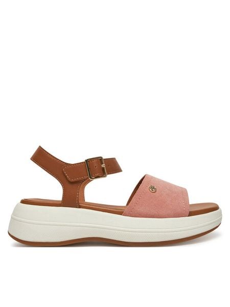 Geox Sandały D Spherica Ecub-3 S D550VA 022BC C5Q5F Różowy. Czerwone sandały damskie Geox, bez wzorów, ze skóry, bez obcasa, na koturnie. Za 519.99 zł.