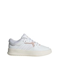 Buty Court 24. Białe buty sportowe na co dzień damskie Adidas, bez wzorów, z gumy. Za 366.85 zł.