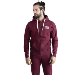 Męska bluza Leone 1947 Apparel Logo z haftem. Czerwone bluzy bez kaptura męskie LEONE 1947 APPAREL, bez wzorów, z tkaniny, sportowe, bez kołnierzyka, bez ramiączek. Za 164.19 zł.