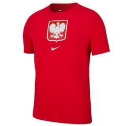 Koszulka treningowa męska Nike Polska Crest. Czerwone t-shirty sportowe męskie Nike, m, bez ramiączek, do piłki nożnej. Za 107.70 zł.