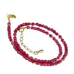 RIO Naszyjnik rubelity delikatny srebro pozłacane. Czerwone naszyjniki damskie Samba Gems, do pracy, pozłacane. Za 299.00 zł.