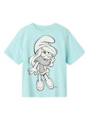 NAME IT T-Shirt Fleur Smurfs 13241788 Niebieski Regular Fit. Niebieskie koszulki dziewczęce Name it, bez wzorów, z bawełny, bez ramiączek. Za 69.99 zł.