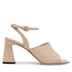 Sandały Pollini. Brązowe sandały damskie Pollini, bez wzorów, bez obcasa, na słupku. Za 1,079.00 zł.