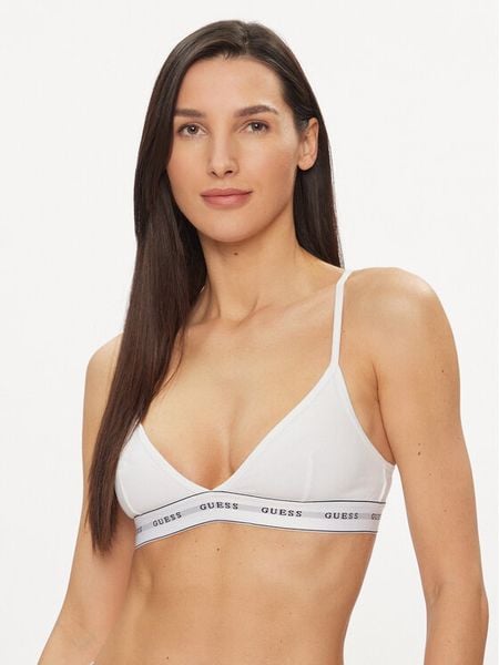 Guess Biustonosz bezfiszbinowy O2BC02 KBBU1 Biały. Białe biustonosze Guess, z aplikacjami, z bawełny. Za 79.99 zł.