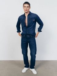 Jeansy męskie z prostą nogawką granatowe Colt 315. Niebieskie jeansy męskie Big Star. Za 349.99 zł.