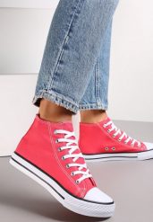 Fuksjowe Trampki na Płaskiej Podeszwie z Lamówką Vinys. Czerwone trampki i tenisówki damskie Renee, bez wzorów. Za 49.99 zł.