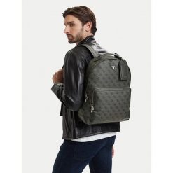 Plecak podróżny Guess. Szare plecaki męskie Guess, z aplikacjami. Za 499.99 zł.