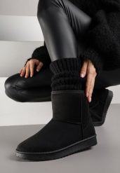 Czarne Śniegowce z Przeszyciami po Bokach Retena. Czarne śniegowce damskie Renee, z jeansu. Za 64.99 zł.