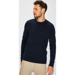 Jack & Jones - Sweter. Niebieskie swetry męskie Jack & Jones, l, bez wzorów, z bawełny, bez kołnierzyka. W wyprzedaży za 69.90 zł.