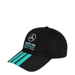 CZAPKA MERCEDES - AMG PETRONAS FORMULA 1 TEAM DNA 3 STRIPES. Czarne czapki męskie Adidas, bez wzorów, z bawełny, eleganckie. Za 149.00 zł.