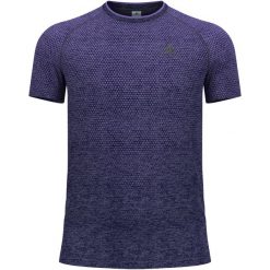 Koszulka męska Odlo ESSENTIAL SEAMLESS T-shirt crew neck l/s. Fioletowe t-shirty męskie Odlo, l, bez wzorów, bez kołnierzyka. Za 219.99 zł.