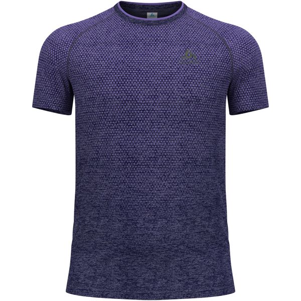 Koszulka męska Odlo ESSENTIAL SEAMLESS T-shirt crew neck l/s. Fioletowe t-shirty męskie Odlo, l, bez wzorów, bez kołnierzyka. Za 219.99 zł.